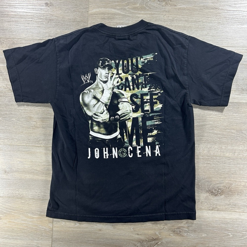 John Cena T Shirt Youth XL Men S 2007 You Can't See Me‎ Tee Camo Target WWE WWF